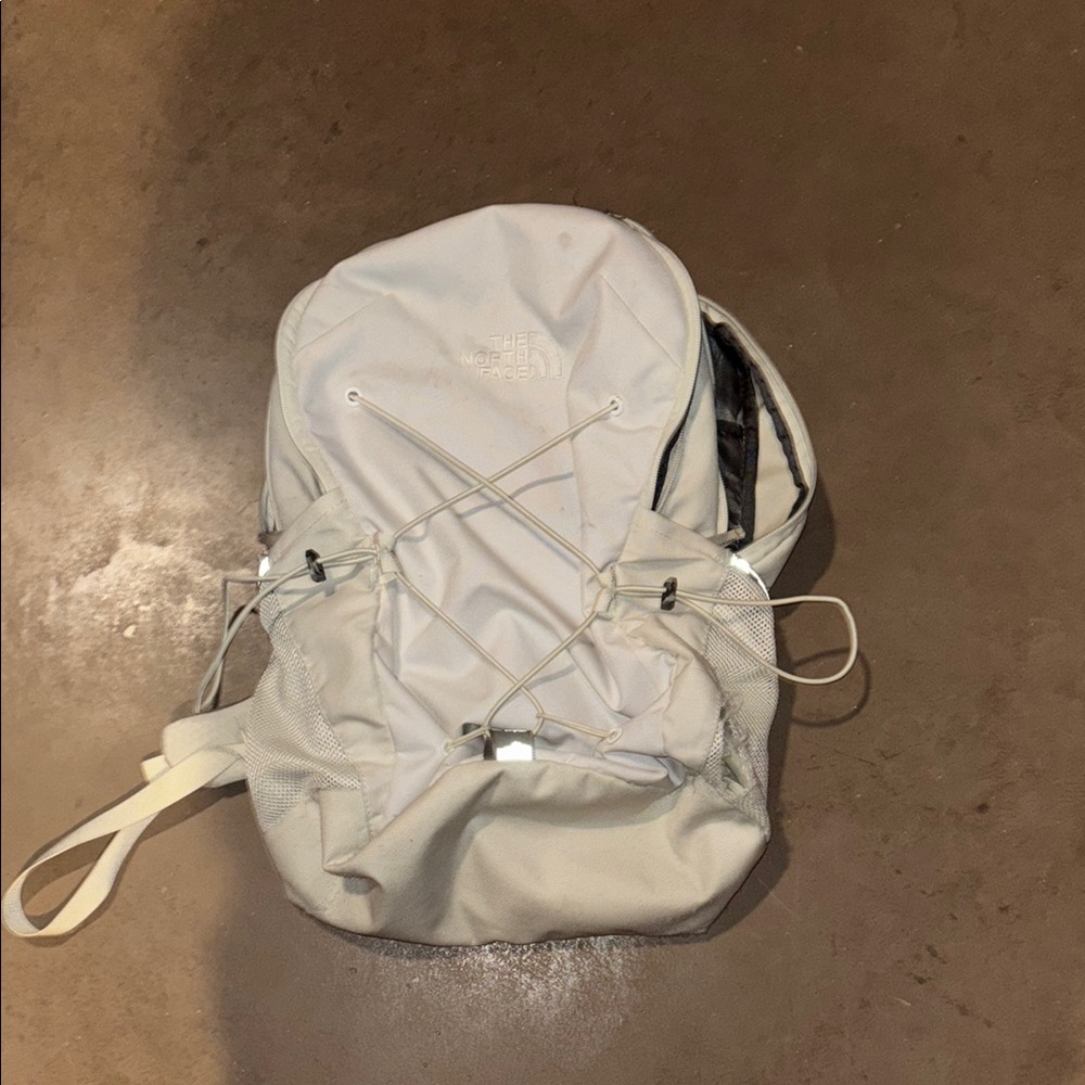 north face backpack cream/beige/white